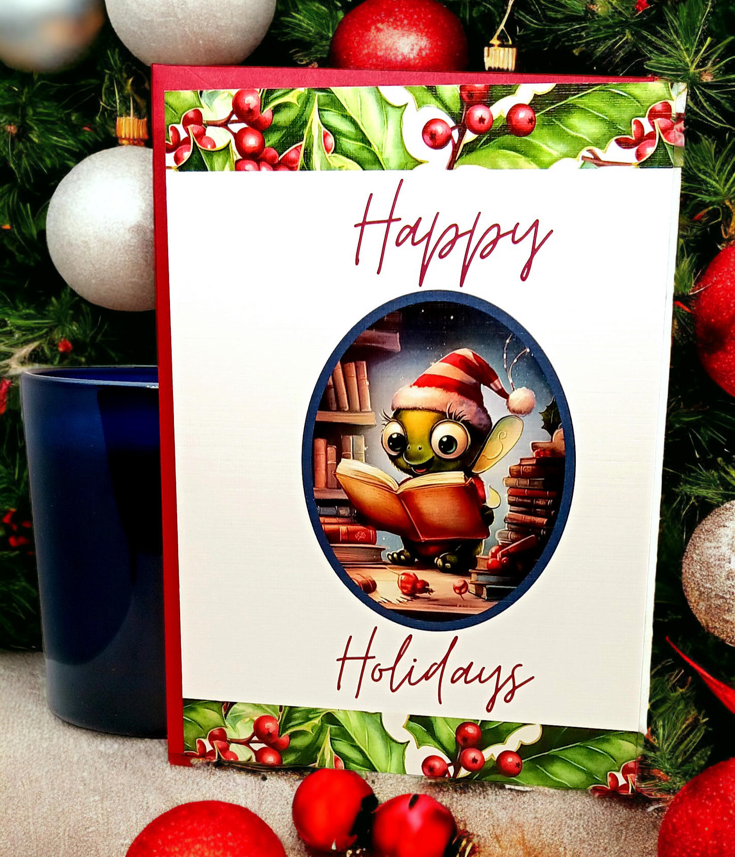 Holiday Scholar Bug Greeting Card