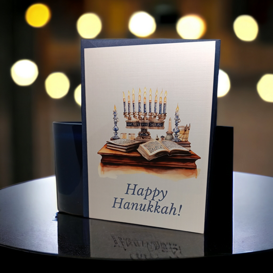 Holiday Hanukkah Menorah Greeting Card