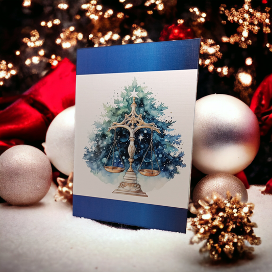 Holiday  Blue Holiday Justice Greeting Card