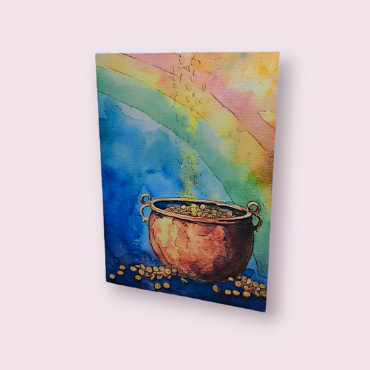 Pot of Gold Rainbow Greeting Card - Find Your Fortune