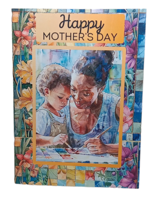 Mother- Son Art Project Greeting Card